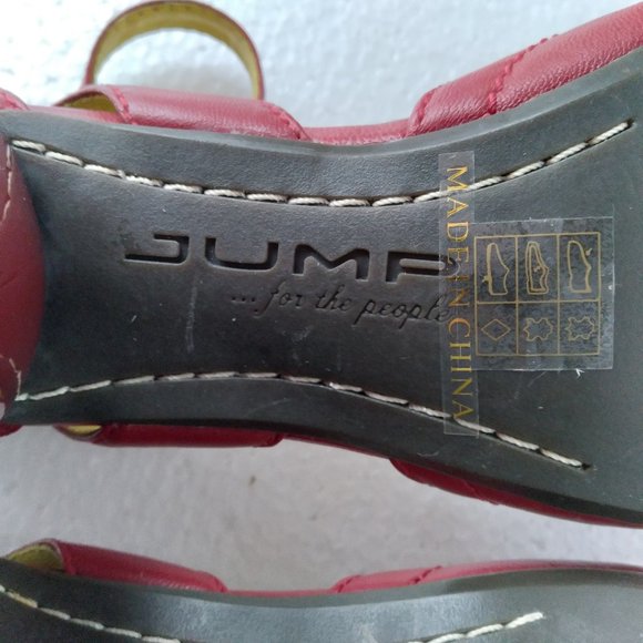 NWOT Jump size 9.5 red leather mary jane round toe heels - Picture 6 of 7
